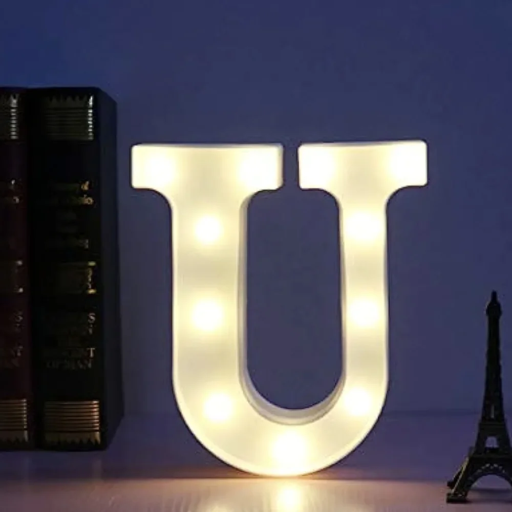 LED light up letter U decoration